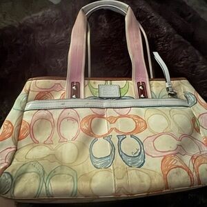 Coach multi color tote